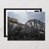 Lokomotive-Zug, der die Brücke überquert Postkarte (Vorne/Hinten)