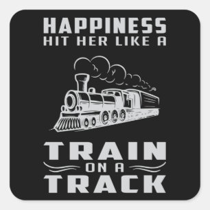 Lokomotive Züge Eisenbahn Fahrer Witziges Geschenk Quadratischer Aufkleber