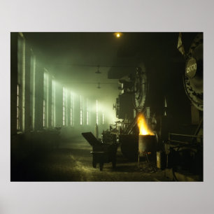 Lokomotiven im Kreisverkehr Poster