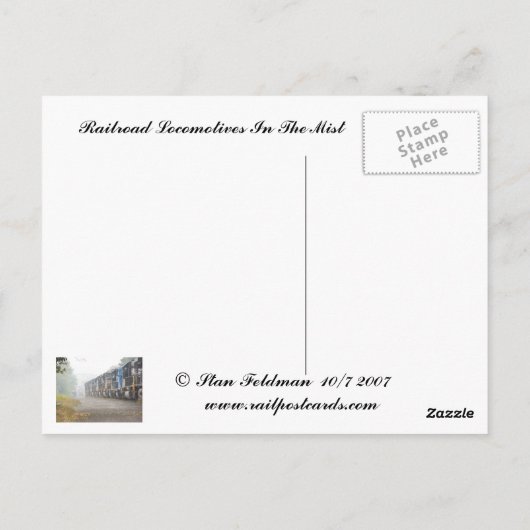 Lokomotiven im Nebengleis Postkarte (Rückseite)