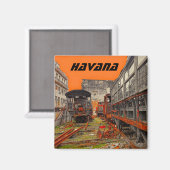 Lokomotiven mit Güterwagen in Havanna Magnet (Vorderseite/Rückseite)