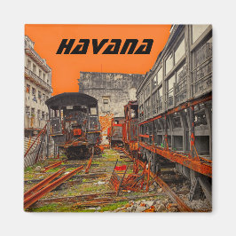 Lokomotiven mit Güterwagen in Havanna Magnet