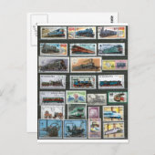 Lokomotiven von Eisenbahnen 4 Postkarte (Vorne/Hinten)