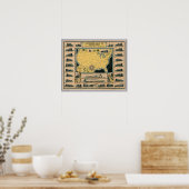 Lokomotivenkarte der Vereinigten Staaten Poster (Küche)