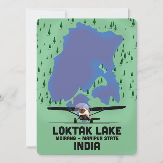 Loktak Lake Manipur Staat, Indien Karte (Vorderseite)