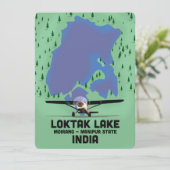 Loktak Lake Manipur Staat, Indien Karte (Stehend Vorderseite)