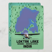 Loktak Lake Manipur Staat, Indien Karte (Vorne/Hinten)