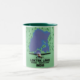 Loktak Lake Manipur Staat, Indien Karte Zweifarbige Tasse
