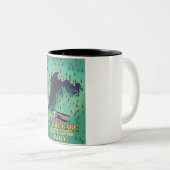 Loktak Lake Manipur Staat Indisches Reiseplakat. Zweifarbige Tasse (VorderseiteRechts)