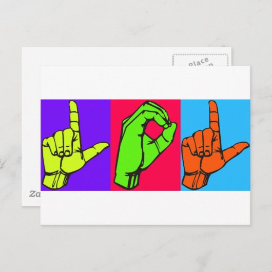 LOL ASL Signing Language Design #2 Postkarte (Vorne/Hinten)