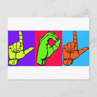 LOL ASL Signing Language Design #2 Postkarte