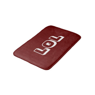 LOL Dark Red & White Bath Mat Badezimmer Dekoratio Badematte