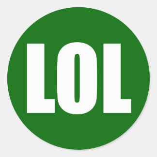LOL (dunkel) Weiß auf Grün Runder Aufkleber