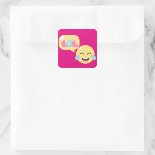 LOL Emoji Bubble Quadratischer Aufkleber (Tasche)