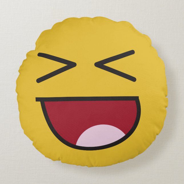 lol. emoji rundes kissen (Vorderseite)