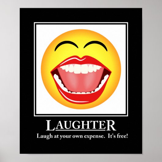 LOL Face Laghter Motivierend Poster Print (Vorne)