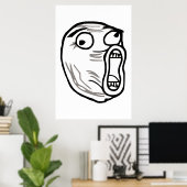 lol face meme Spaß rofl omg omfg Poster (Heimbüro)