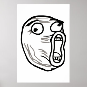 lol face meme Spaß rofl omg omfg Poster