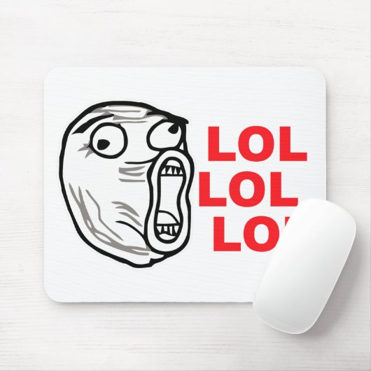 lol Gesicht meme Spaß rofl omg omfg Mousepad (Mit Mouse)