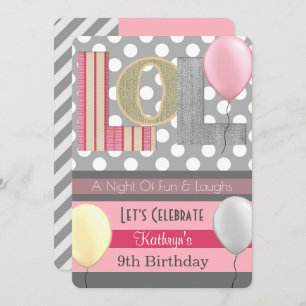 "LOL" Girl Slumber Party Geburtstag Einladung