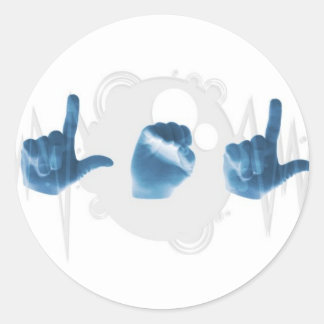 "LOL" in ASL von ASL Wear! Runder Aufkleber