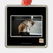 Lol Katzen mit USB Silbernes Ornament (Vorne)