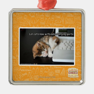 Lol Katzen mit USB Silbernes Ornament