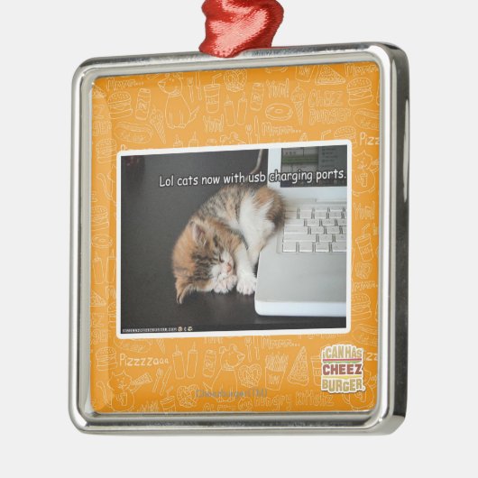 Lol Katzen mit USB Silbernes Ornament (Links)