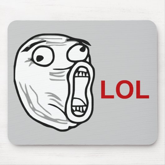 LOL Lachen-heraus lautes Raserei-Gesicht Meme Mousepad (Vorne)