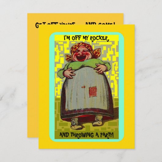 LOL LACHENDE DAME INVITATION FUN U. EZ2 FERTIGEN EINLADUNG (Vorne/Hinten)