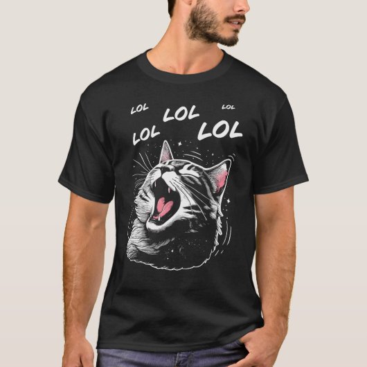 LOL Lachende Katze T-Shirt (Vorderseite)