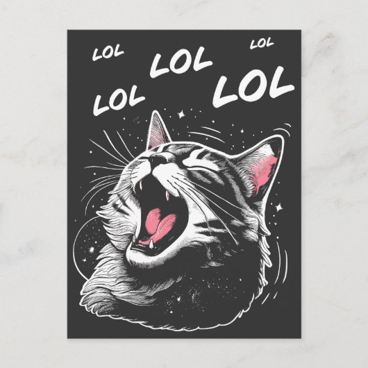 LOL Laughing Cat Feiertagspostkarte (Vorderseite)