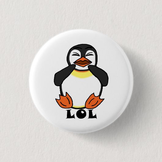 LOL Laughing Pinguin Button (Vorderseite)