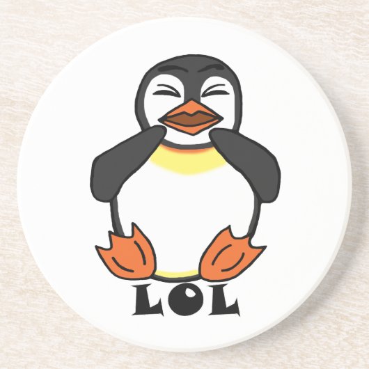 LOL Laughing Pinguin Getränkeuntersetzer (Vorne)