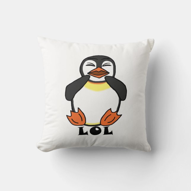 LOL Laughing Pinguin Kissen (Vorderseite)