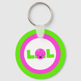 LOL Laughout Loud Lila Bright Green Button Schlüsselanhänger