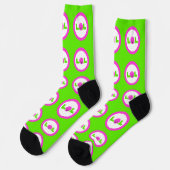 LOL Laughout Loud Lila Bright Green Socken (Linkes Detail)