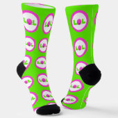 LOL Laughout Loud Lila Bright Green Socken (Gewinkelt)
