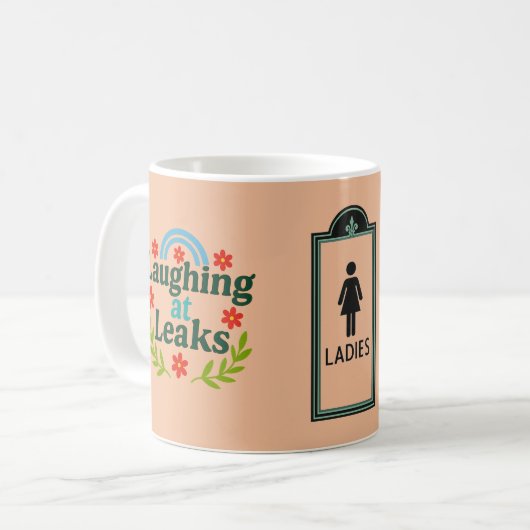 LOL Lecks Ladys Room Emergency Exit Funny Mug Kaffeetasse (Vorderseite Links)
