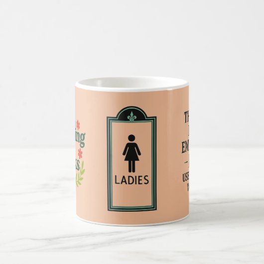 LOL Lecks Ladys Room Emergency Exit Funny Mug Kaffeetasse (Mittel)