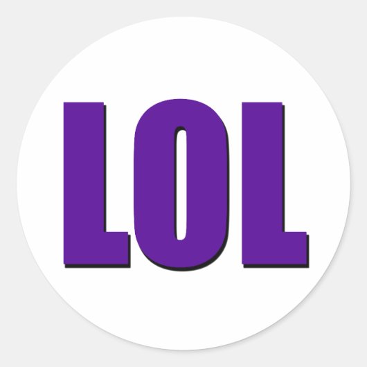 LOL lila Runder Aufkleber (Vorderseite)
