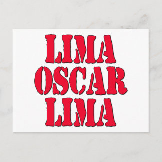 LOL Lima Oscar Lima Laugh Out Loud Postkarte