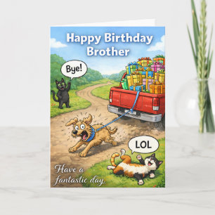 LOL, lustiger Hund und Katzen Geburtstagskarte für Karte