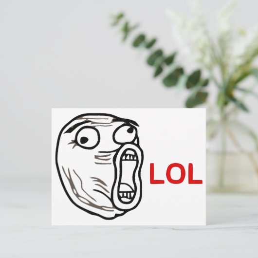 LOL Meme Postkarte (Stehend Vorderseite)