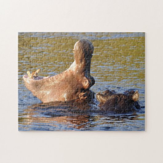 LOL. Nilpferd gähnt. Puzzle (Horizontal)