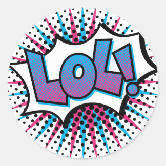LOL Pop Art Runder Aufkleber