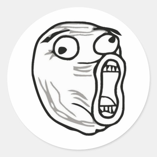 lol-Typ groß Runder Aufkleber (Vorderseite)