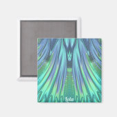 LOLA ~ abstraktes Muster ~ grüner Wasserfall ~ Mag Magnet (Vorderseite/Rückseite)