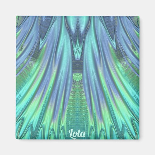 LOLA ~ abstraktes Muster ~ grüner Wasserfall ~ Mag Magnet (Vorne)