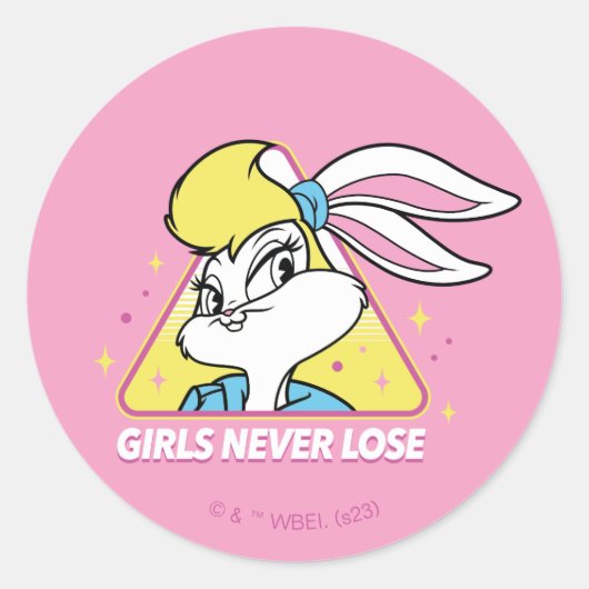 Lola Bunny Girls Never Lose Runder Aufkleber (Vorderseite)